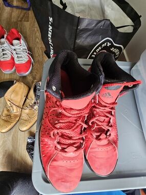 adidas Men's Red Lace-Up High-Top Boots